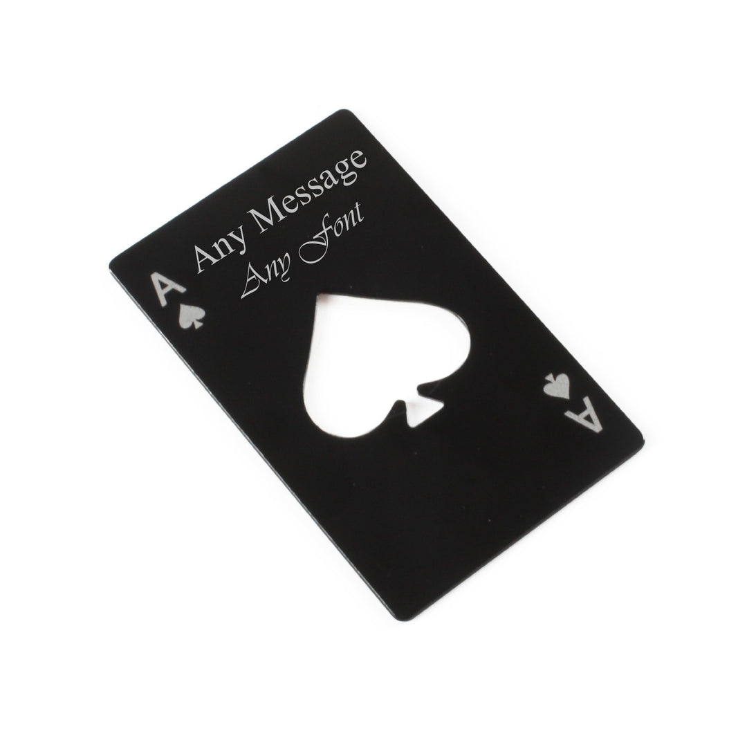 Personalised Ace of Spades Stainless Steel Bottle Opener