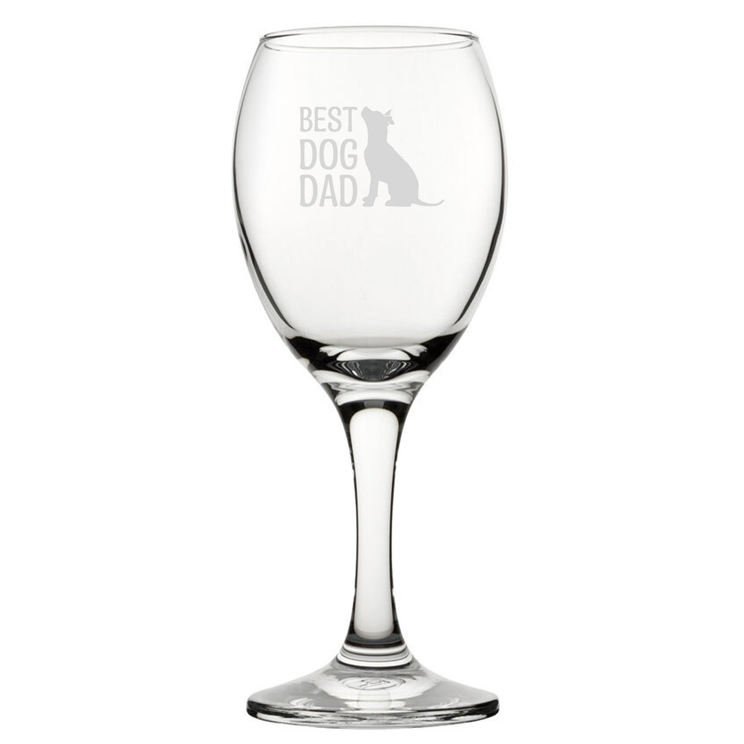Engraved Best Dog Dad Novelty Wine Glass