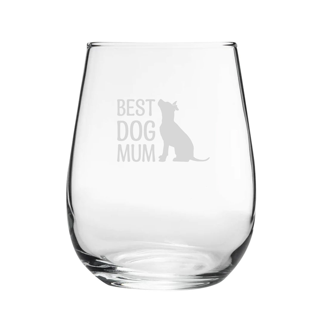 Engraved Stemless Gin Tumbler - Best Dog Mum
