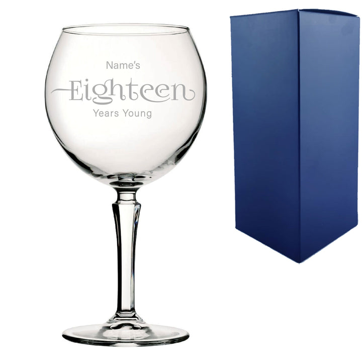 Personalised 18th Birthday Hudson Gin Glass with Name