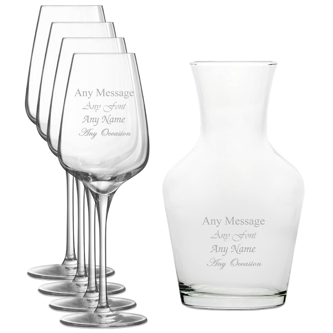 Personalised Wine Glasses and 500ml Carafe Set