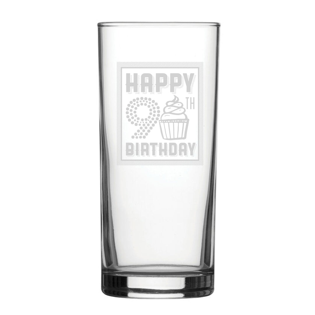Engraved HiBall Glass - Happy 90th Birthday
