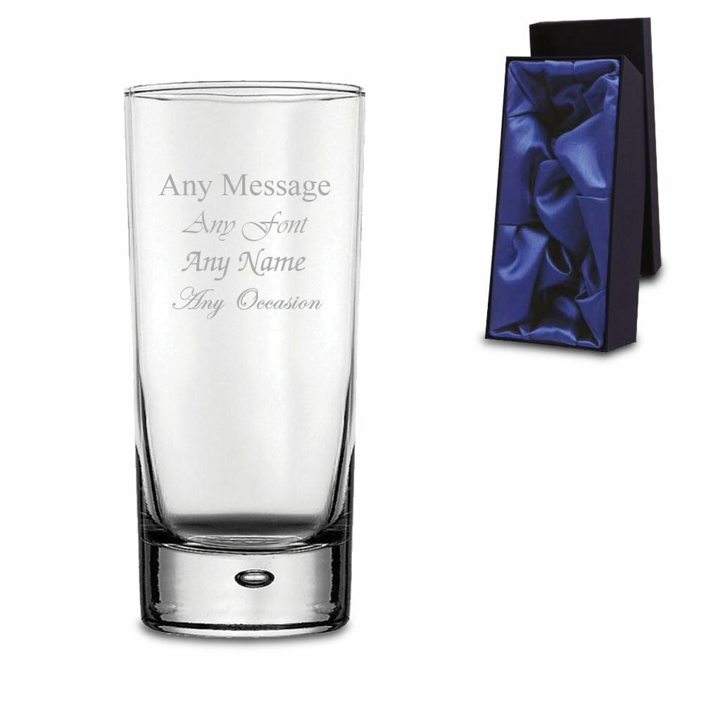 Personalised Bubble Hiball Cocktail Glass in Satin Gift Box