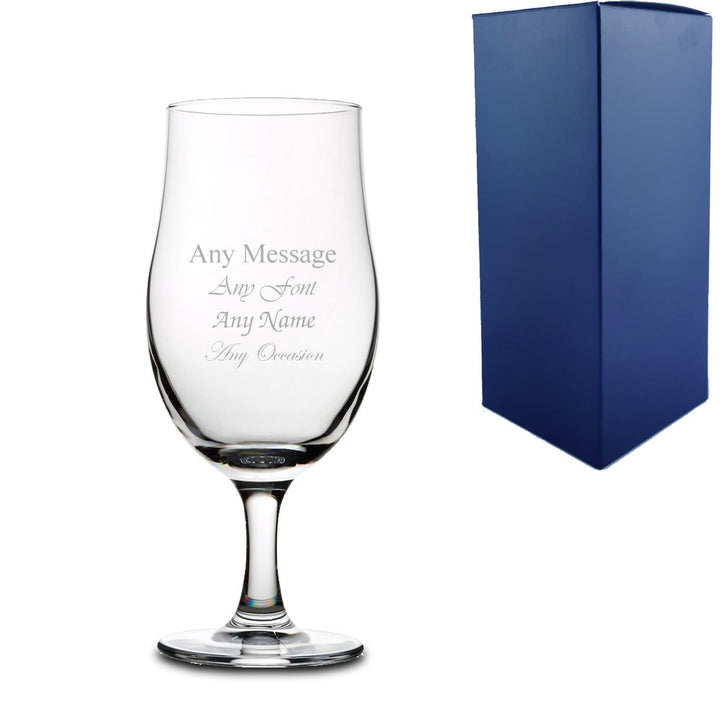 Engraved 13oz Stemmed Beer Glass with Gift Box
