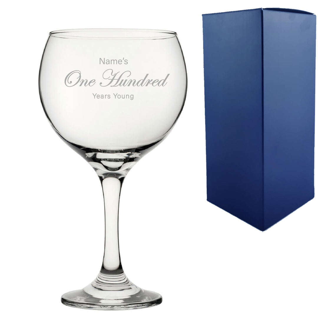 Personalised 100th Birthday Cubata Gin Glass - Years Young