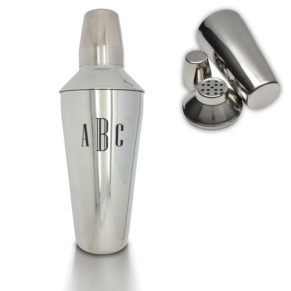 Personalised Triple Initials Cocktail Shaker