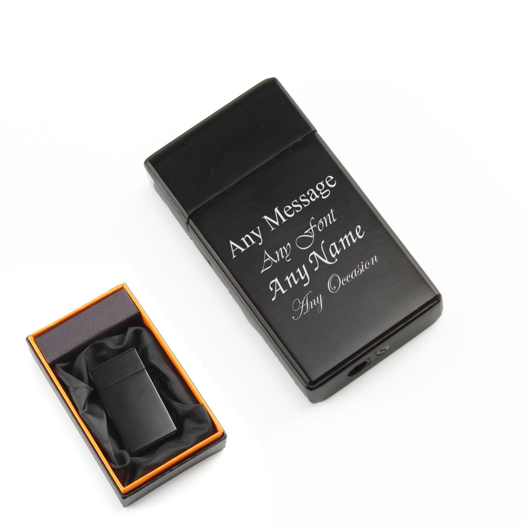 Personalised Black Jet Flame Lighter in Gift Box