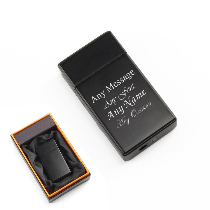 Personalised Black Jet Flame Lighter in Gift Box