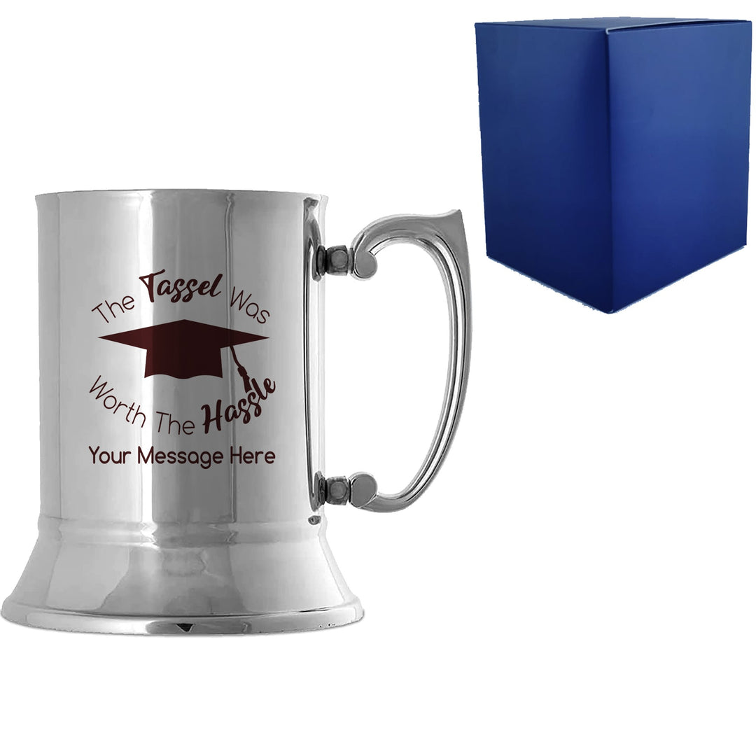Personalised Graduation Stainless Steel Tankard - Tassel Design