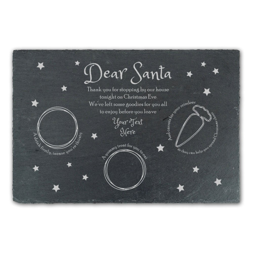 Personalised Engraved Slate Santa Board for Christmas Eve