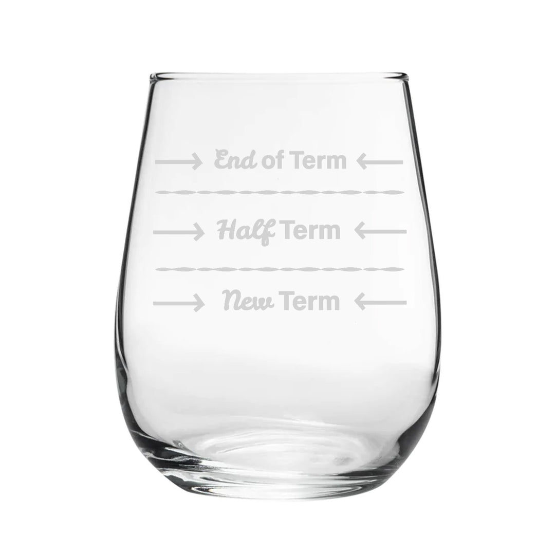 Engraved Stemless Wine &amp; Gin Glass – Teacher Terms Design