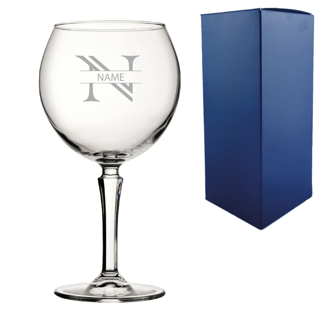 Personalised Hudson Gin Glass with Initial, Name &amp; Font Choice