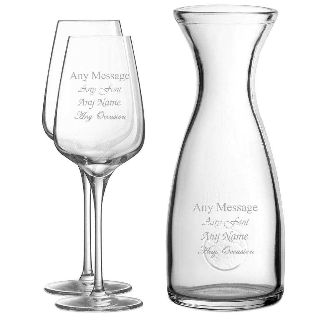 Personalised Wine Glasses and Carafe Set