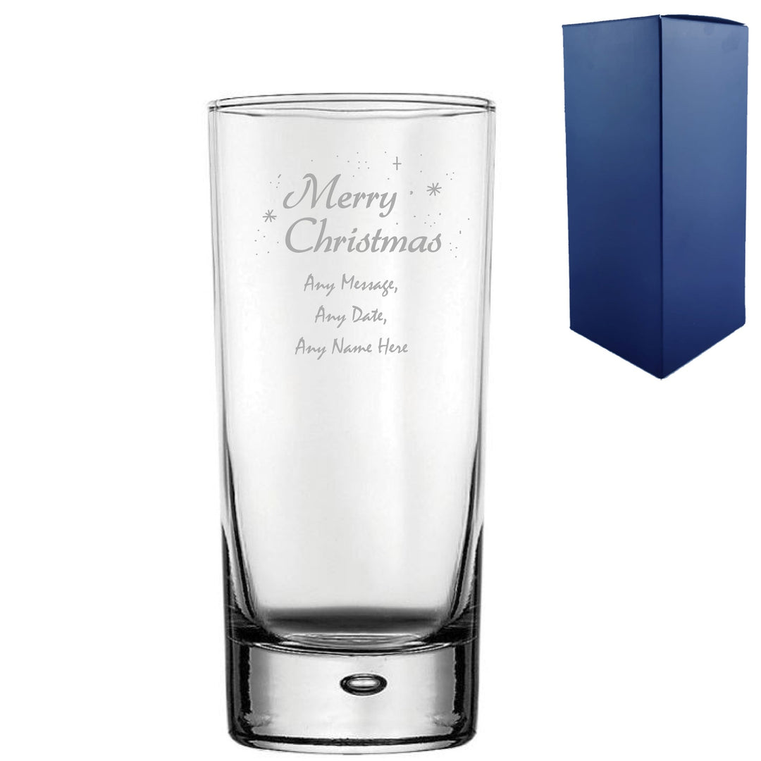 Personalised Christmas Bubble Hiball Glass in Gift Box