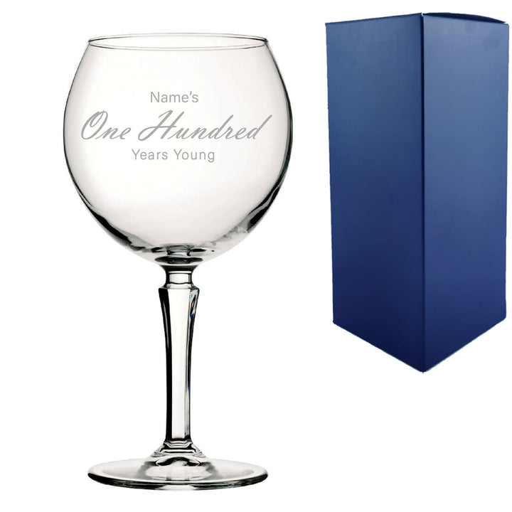 Personalised 100th Birthday Hudson Gin Glass