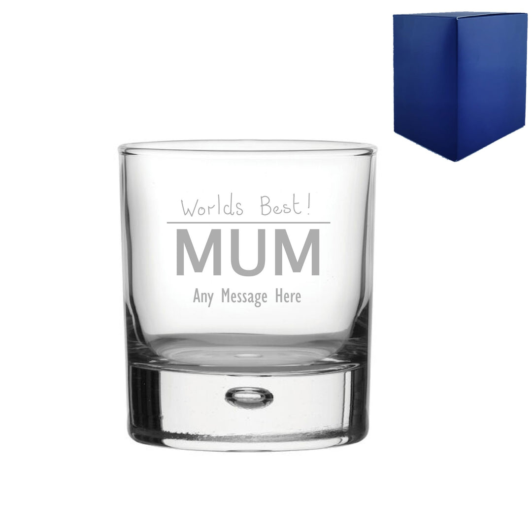 Personalised Mother’s Day Bubble Whisky Glass in Gift Box
