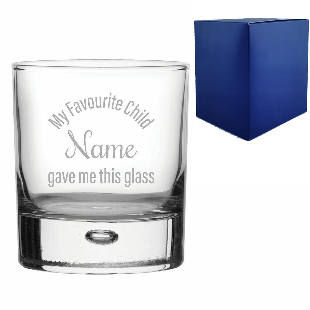 Personalised Engraved Bubble Base Whisky Glass – Favourite Child