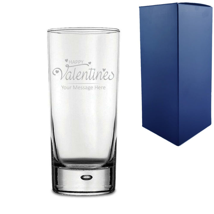 Personalised Engraved Hiball Glass with Happy Valentines Design