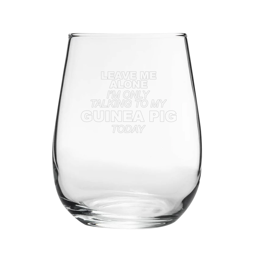 Engraved Guinea Pig Stemless Wine &amp; Gin Glass Tumbler