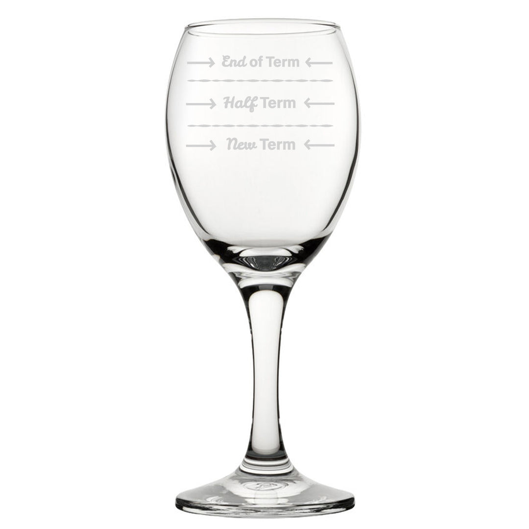 Engraved Novelty Wine Glass - Teacher Terms