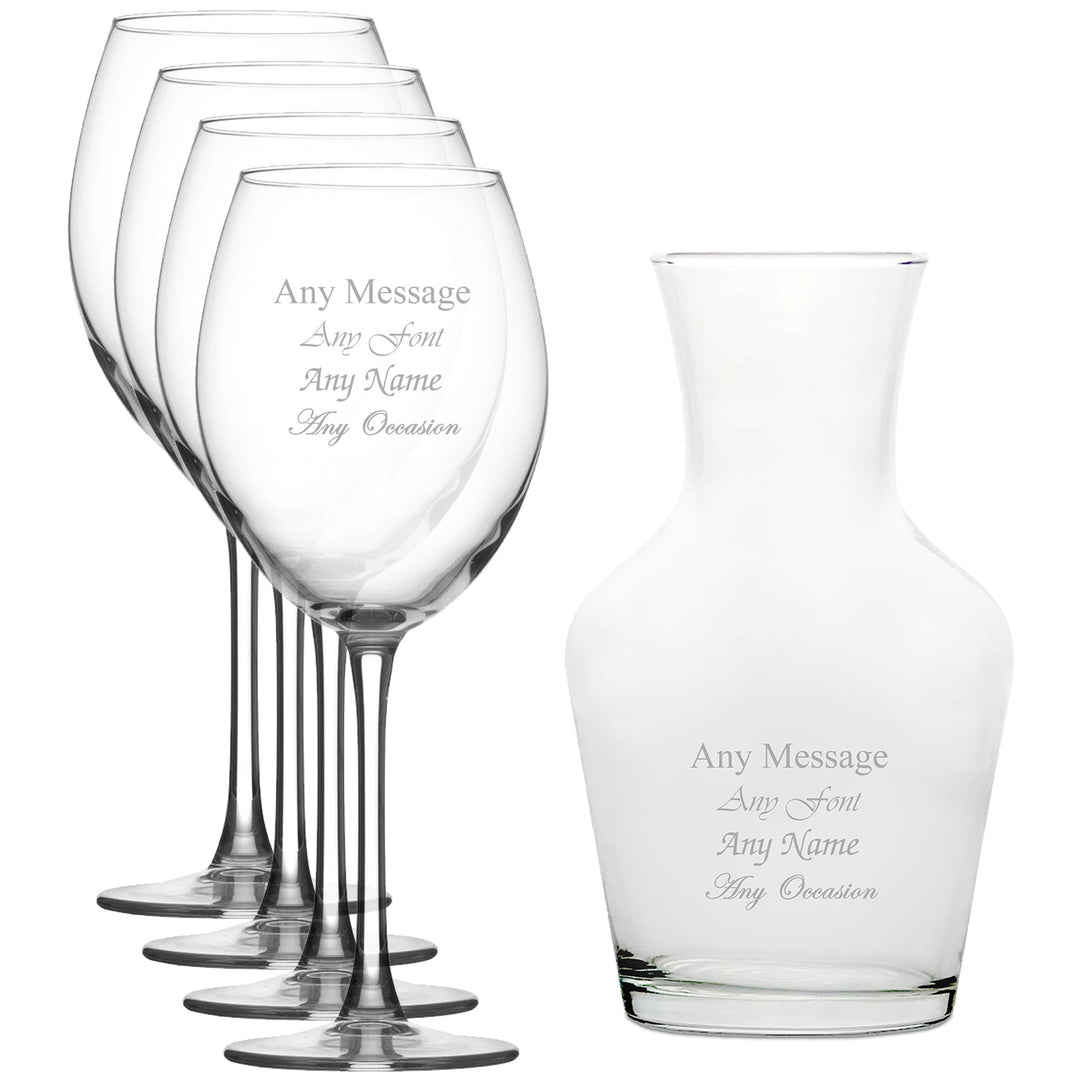 Personalised Enoteca Wine Glasses &amp; 500ml Carafe Set
