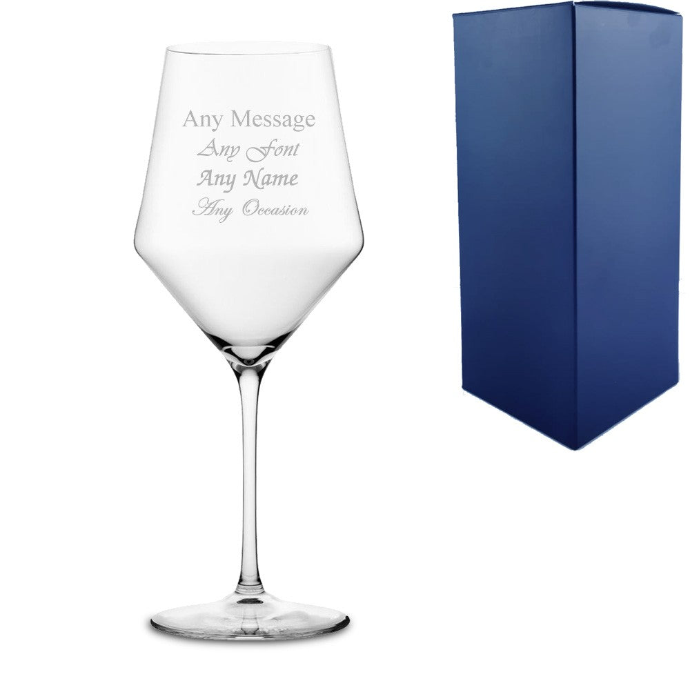 Personalised Large Engraved Edge Wine Glass 525ml