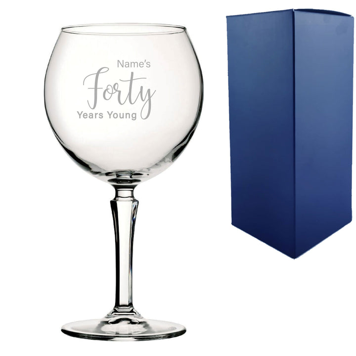 Personalised 40th Birthday Hudson Gin Glass