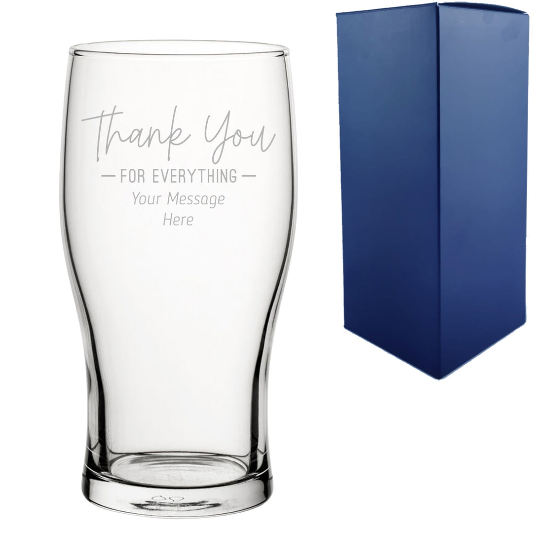 Engraved Thank You for Everything Pint Glass