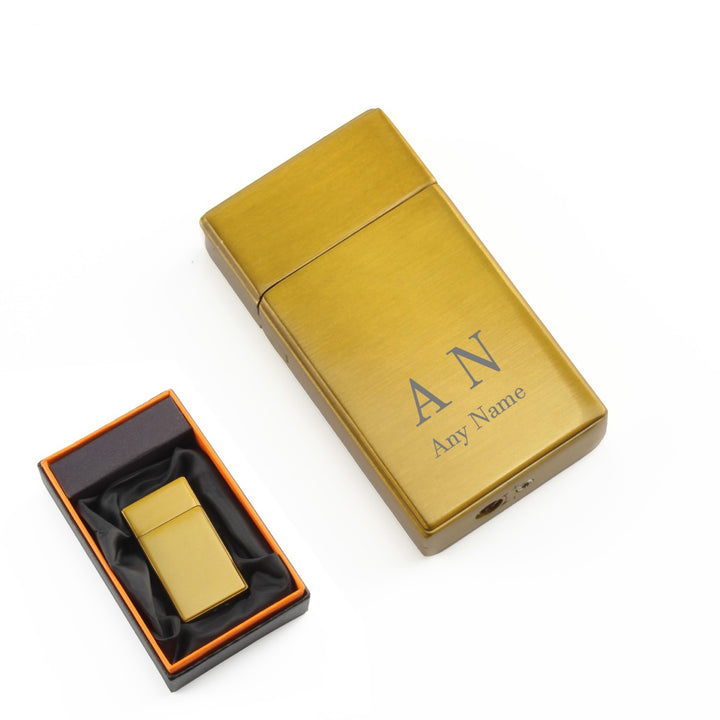 Personalised Gold Jet Gas Lighter with Initials