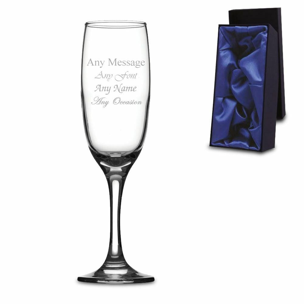 Personalised Engraved Champagne Flute in Satin Lined Gift Box, The Personal Shop, personalised gifts