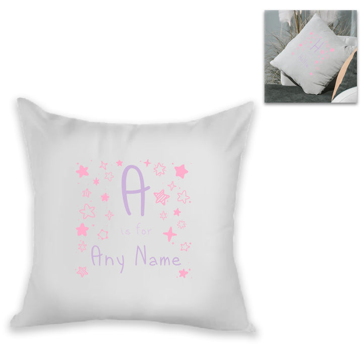Personalised Pink Letter Cushion with Name