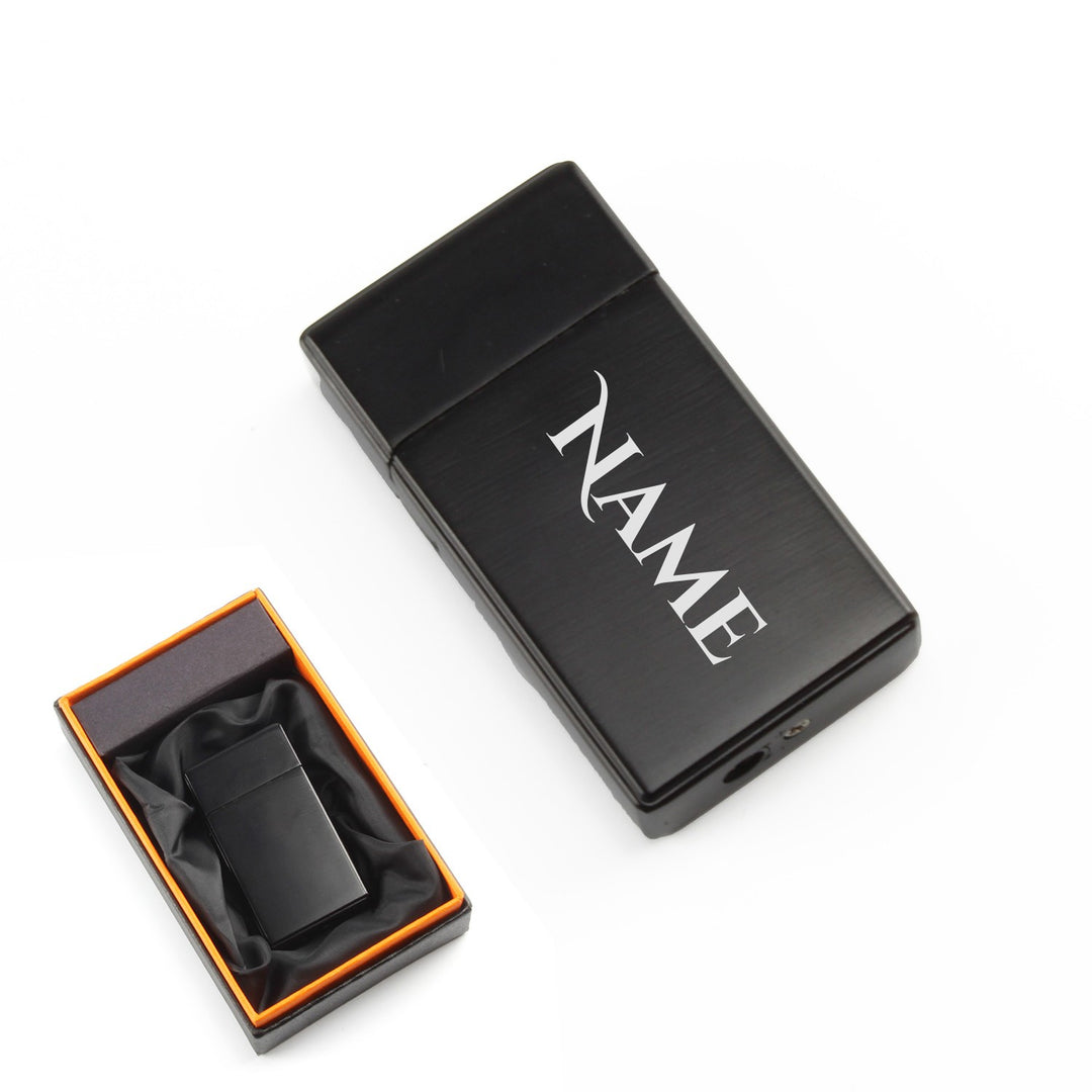 Personalised Black Jet Flame Gas Lighter with Name