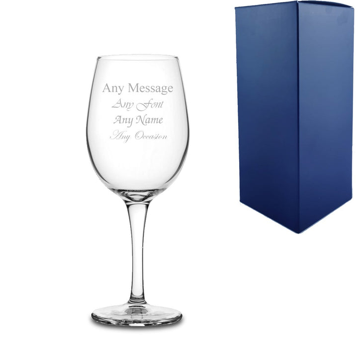 Personalised Moda Wine Glass 440ml with Gift Box