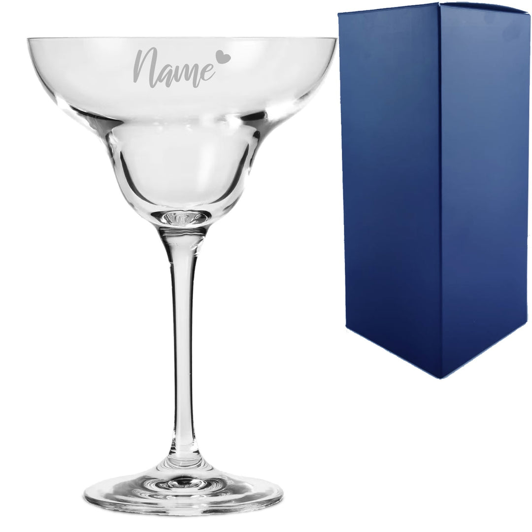 Personalised Infinity Margarita Cocktail Glass with Heart