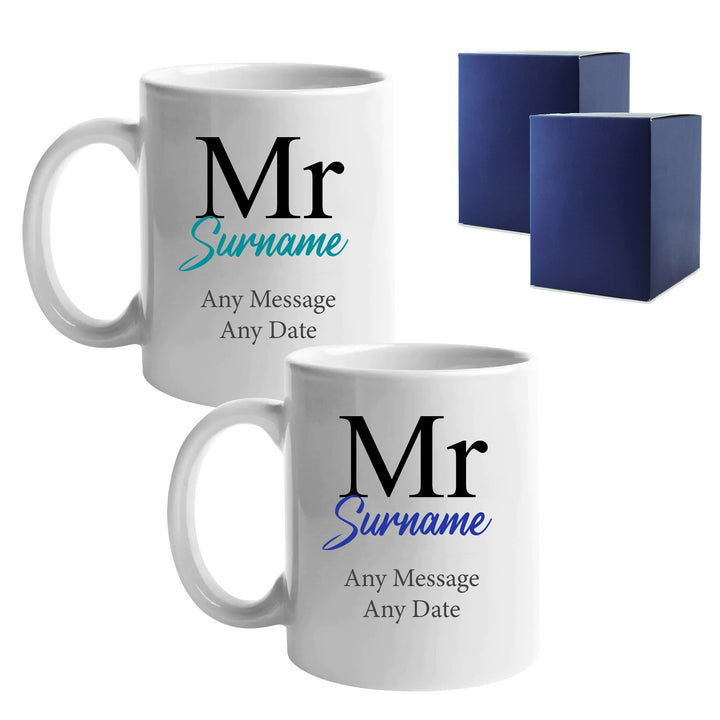 Personalised Mr and Mr Mug Set