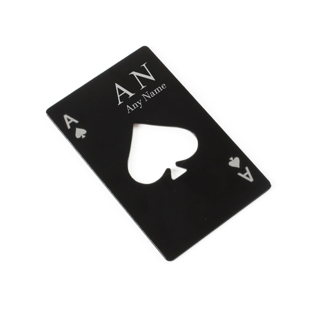 Personalised Ace of Spades Bottle Opener with Initials
