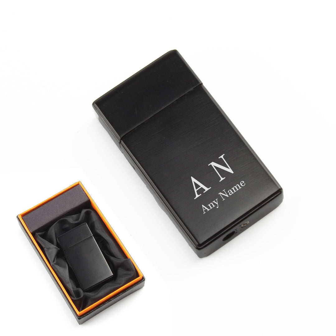 Personalised Black Jet Flame Gas Lighter in Gift Box