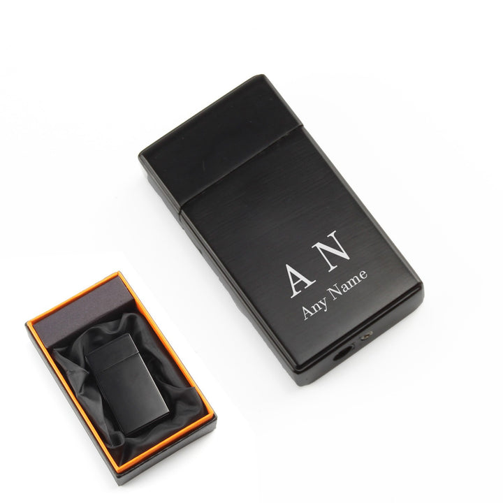 Personalised Black Jet Flame Gas Lighter in Gift Box