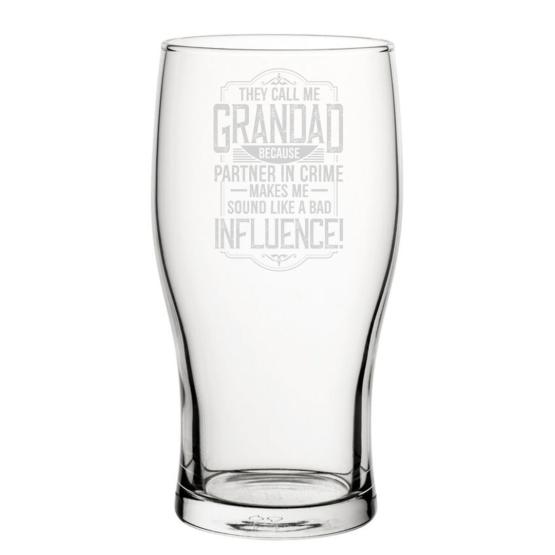 Engraved Tulip Pint Glass – Partner In Crime Grandad
