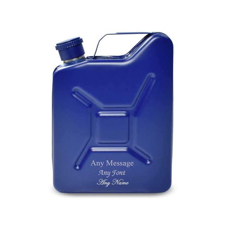 Personalised Blue Jerry Can Hip Flask