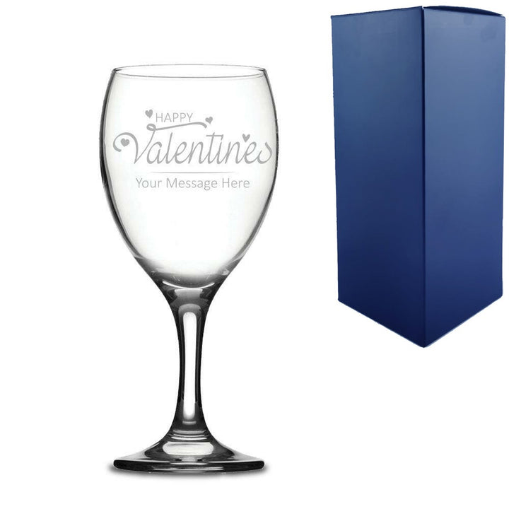 Personalised Engraved Valentine’s Wine Glass with Message
