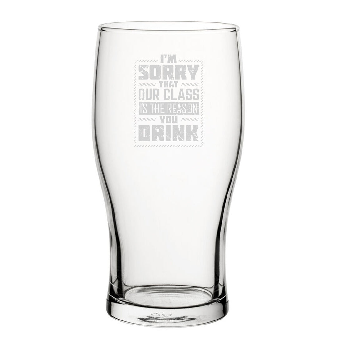 Engraved Tulip Pint Glass - I&
