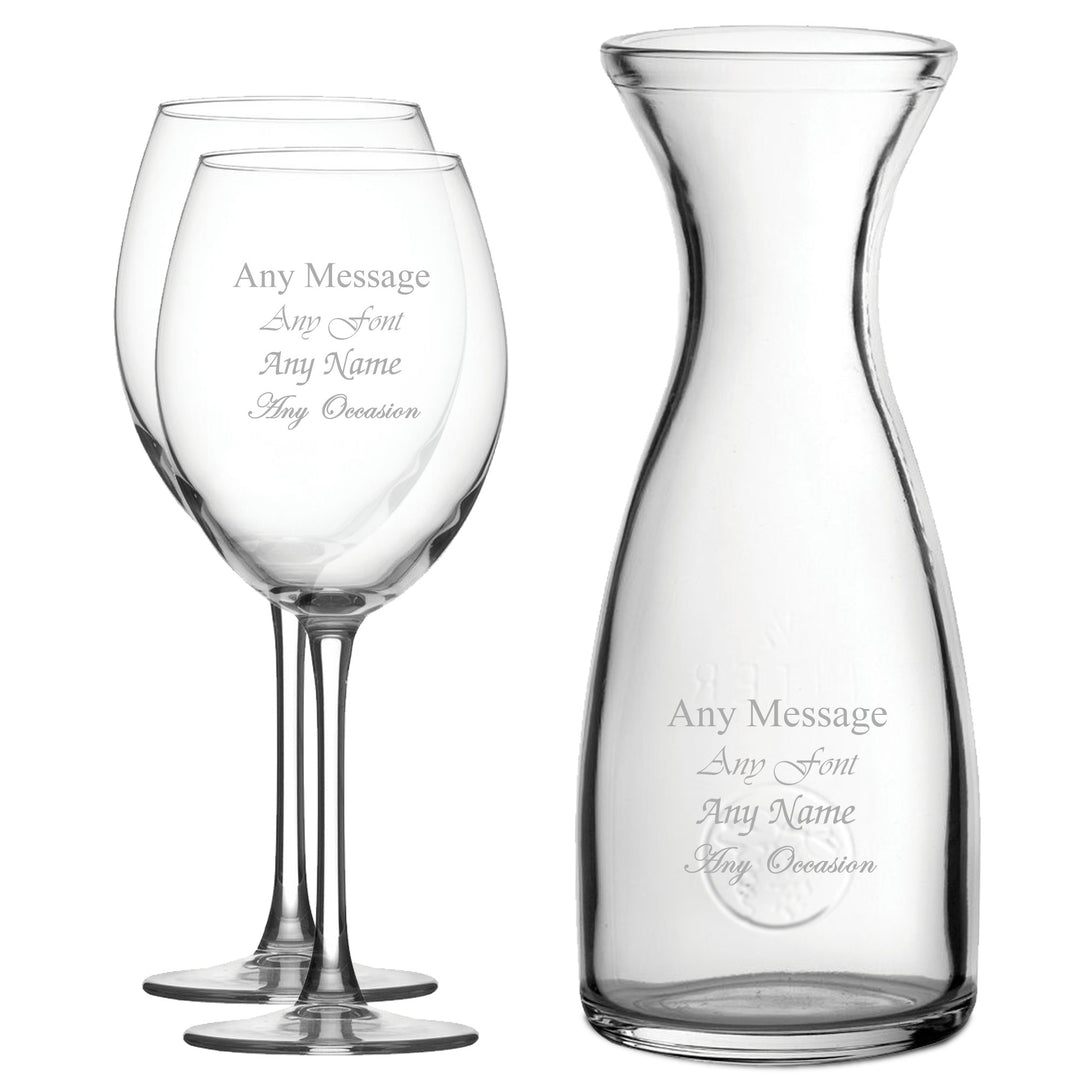 Personalised Enoteca Wine Glasses and 1L Carafe Set