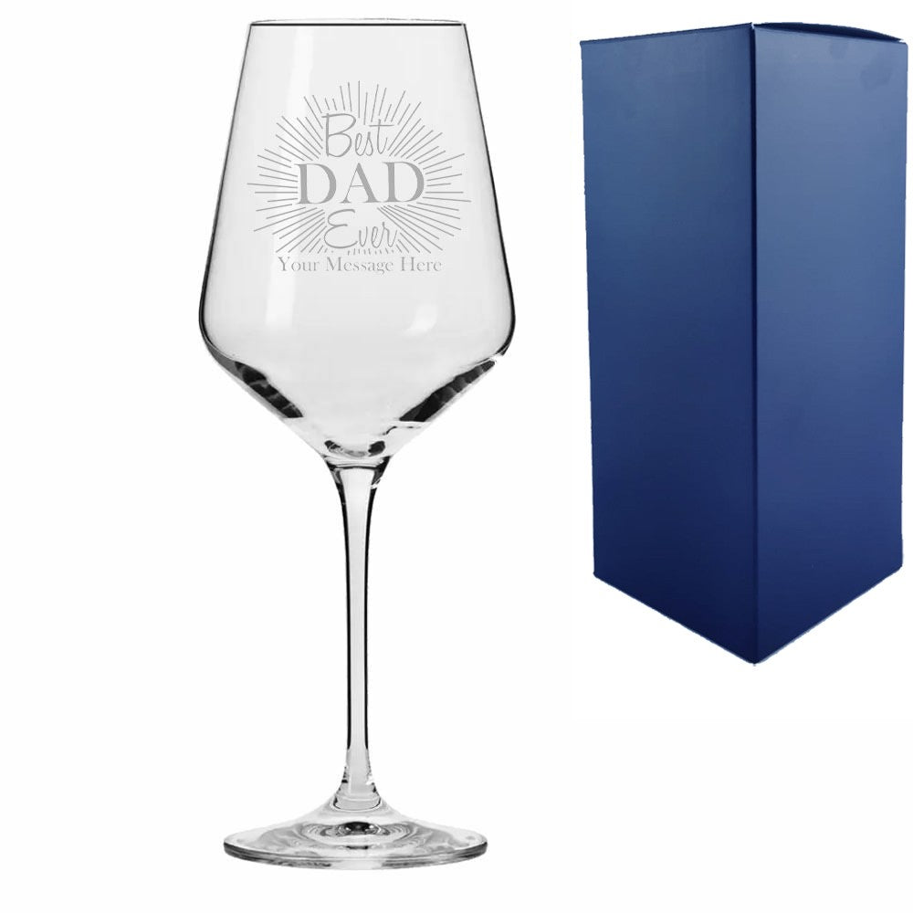 Personalised Best Dad Ever Infinity Wine Glass 390ml