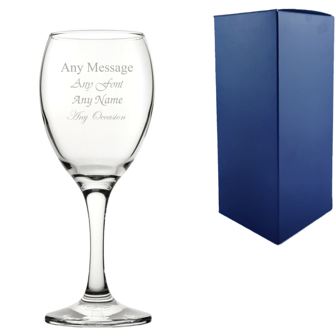 Personalised Engraved Wine Glass 258ml with Message