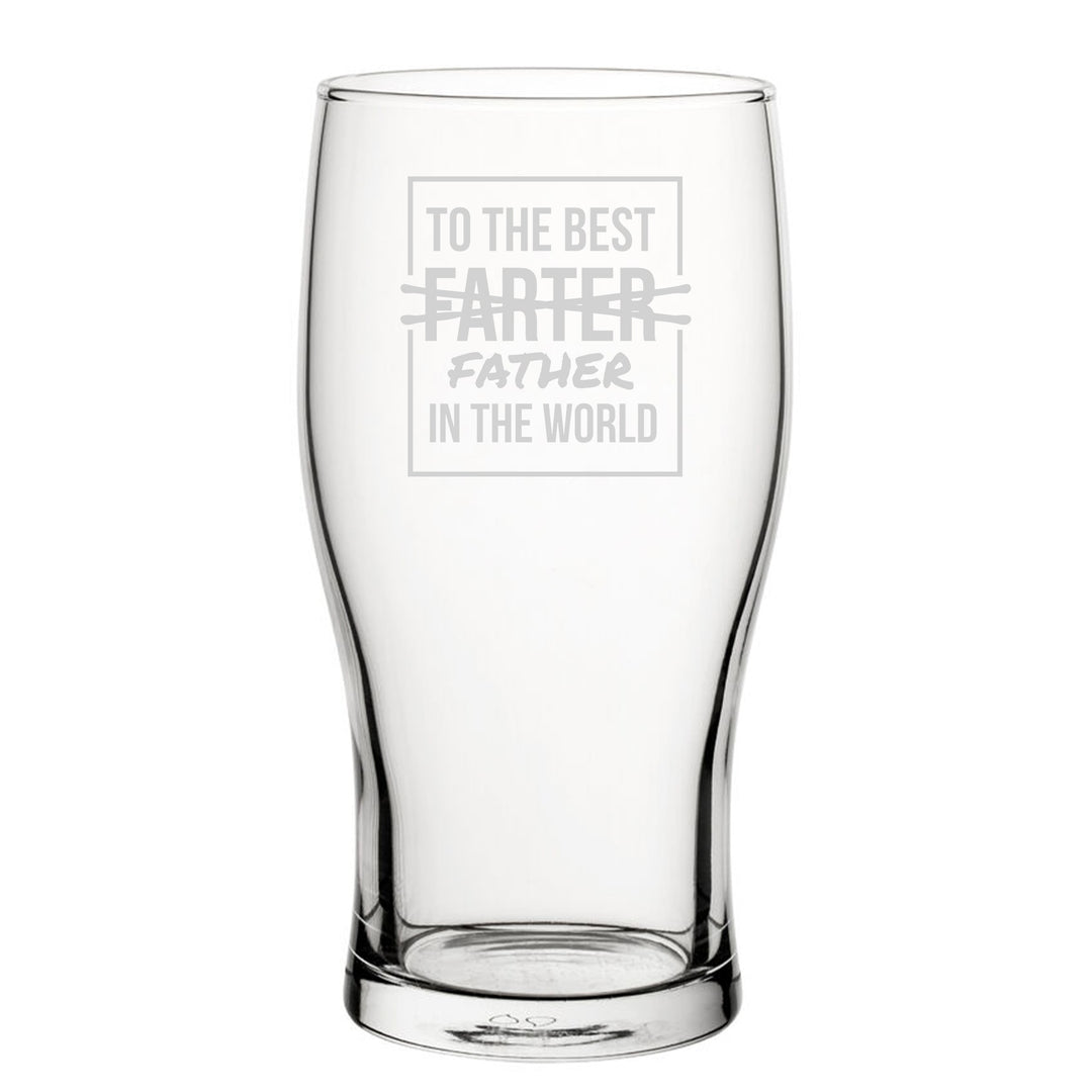 Engraved Tulip Pint Glass - Best Farter/Father In The World