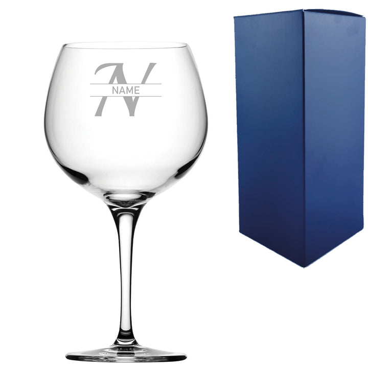 Personalised Engraved Primeur Gin Glass with Initial and Name