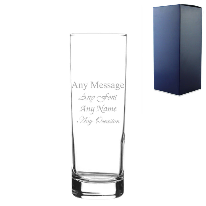 Personalised Tall Highball Glass 315ml with Gift Box