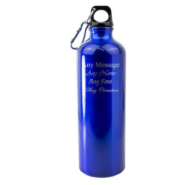 Personalised Blue Aluminium Sports Bottle 750ml