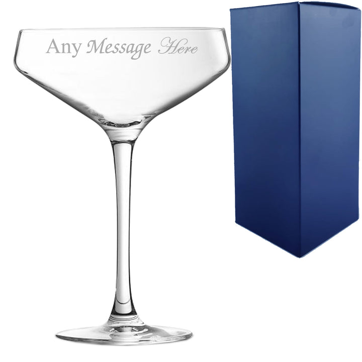Personalised Cabernet Champagne Saucer Glass with Message